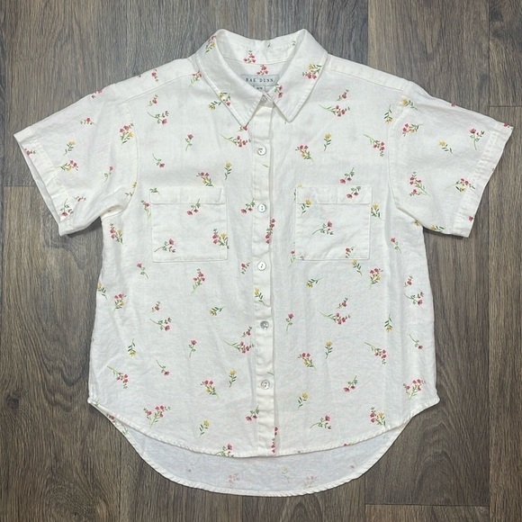Rae Dunn Floral Button Down Shirt - Picture 1 of 5
